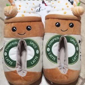 Cozy Pumpkin Spice Ladies One Piece Slippers Size 9-10